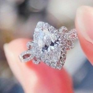 sz6 Diamond Engagement Ring STERLING SILVER #2 Size 6,7,8,9,10